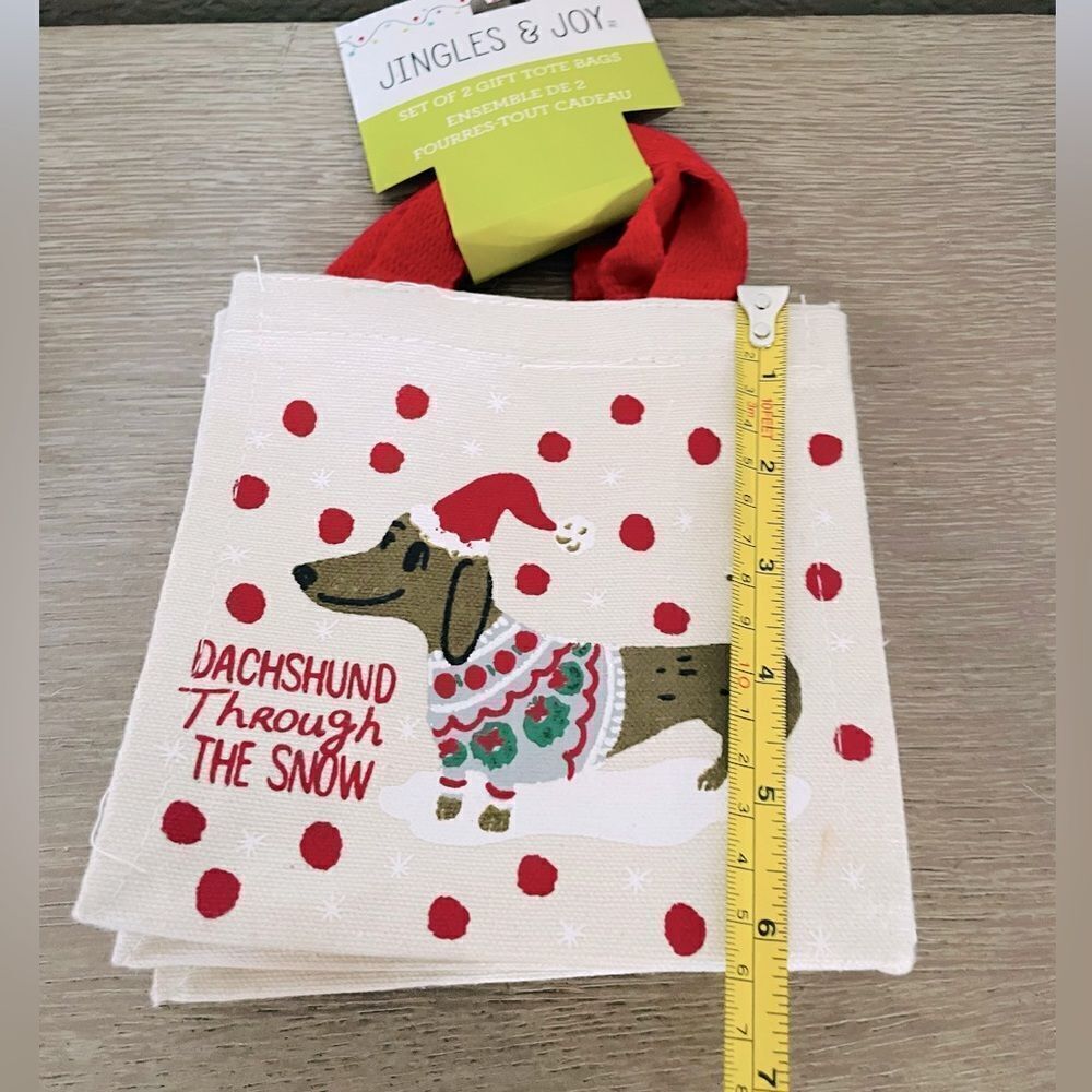 Dachshund Dog Christmas Canvas Gift Bags Set - Picture 2 of 2